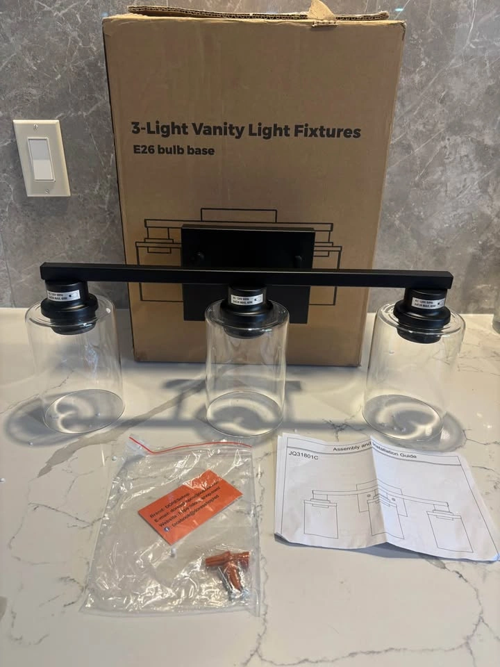 New DORESshop 3-Light Vanity Light Fixture black metal - photo 2