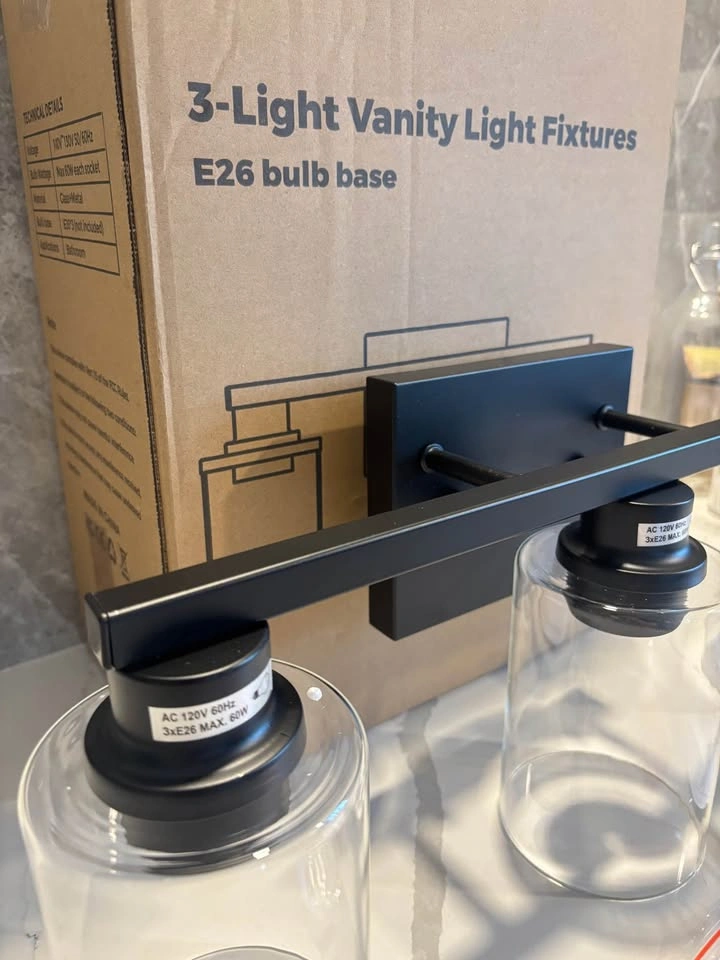 New DORESshop 3-Light Vanity Light Fixture black metal - photo 3