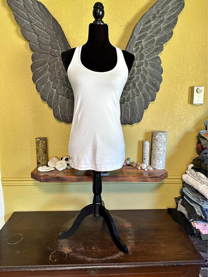 Lululemon White Racer Back Tank Top