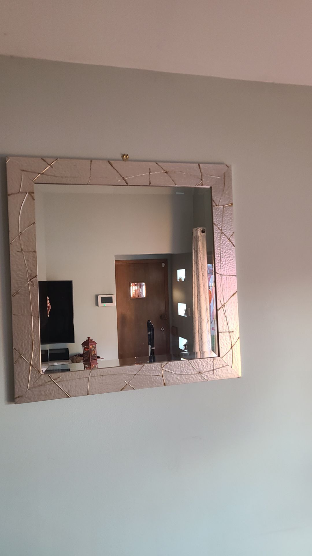 Square Wall Mirror with Decorative Frame