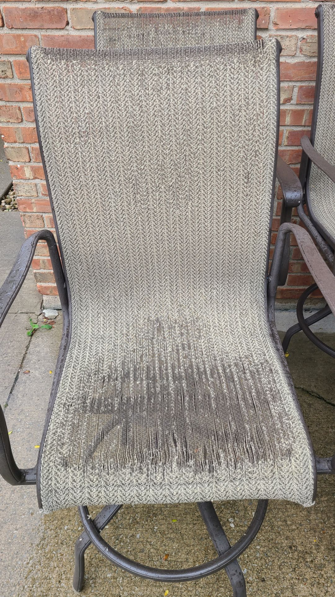 Bar Height Patio Swivel Rocker Chairs – Sling – Set of 4 - photo 2