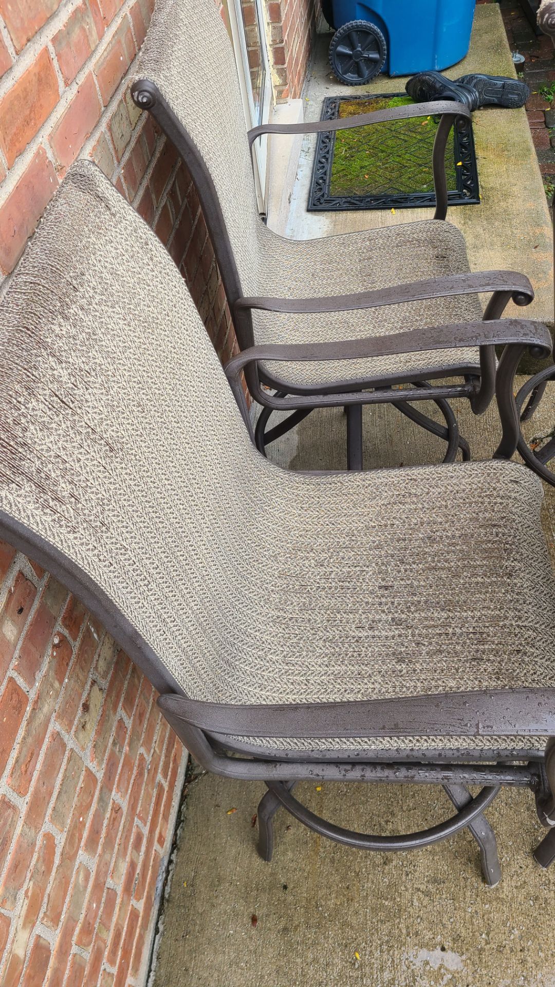 Bar Height Patio Swivel Rocker Chairs – Sling – Set of 4 - photo 4