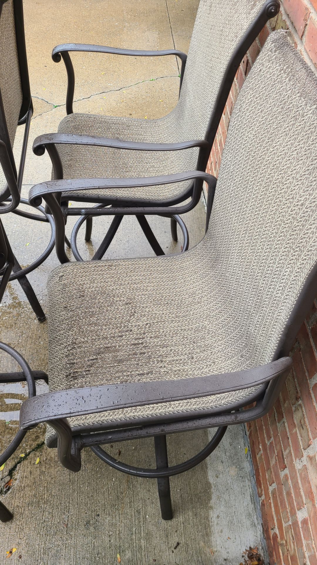 Bar Height Patio Swivel Rocker Chairs – Sling – Set of 4 - photo 5