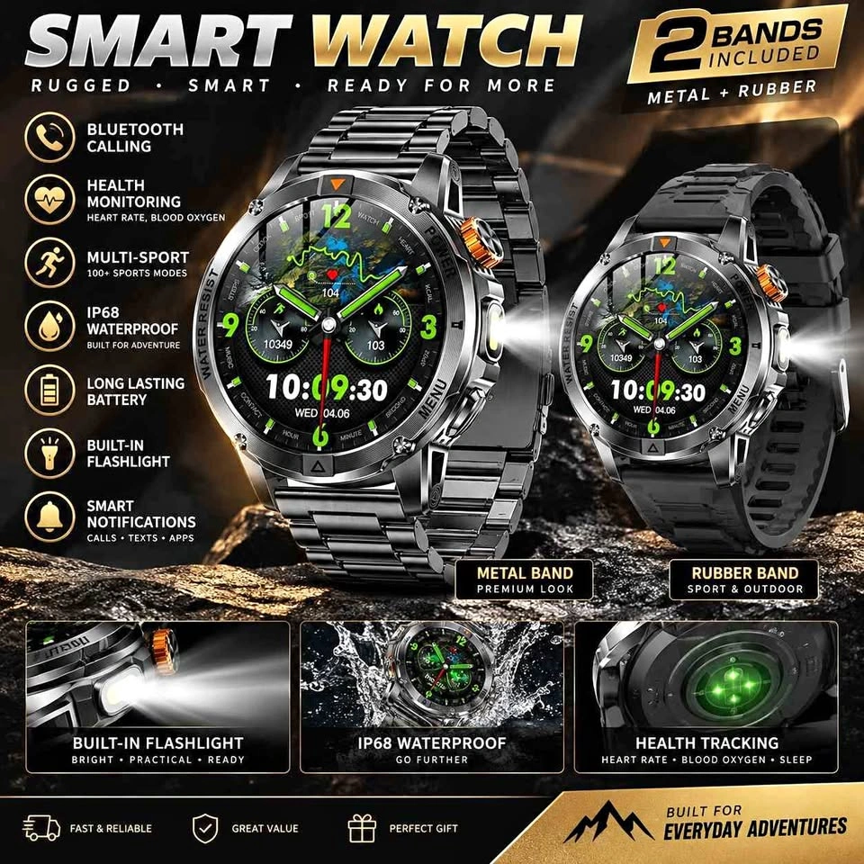Men's Smartwatch 20+ Day Battery