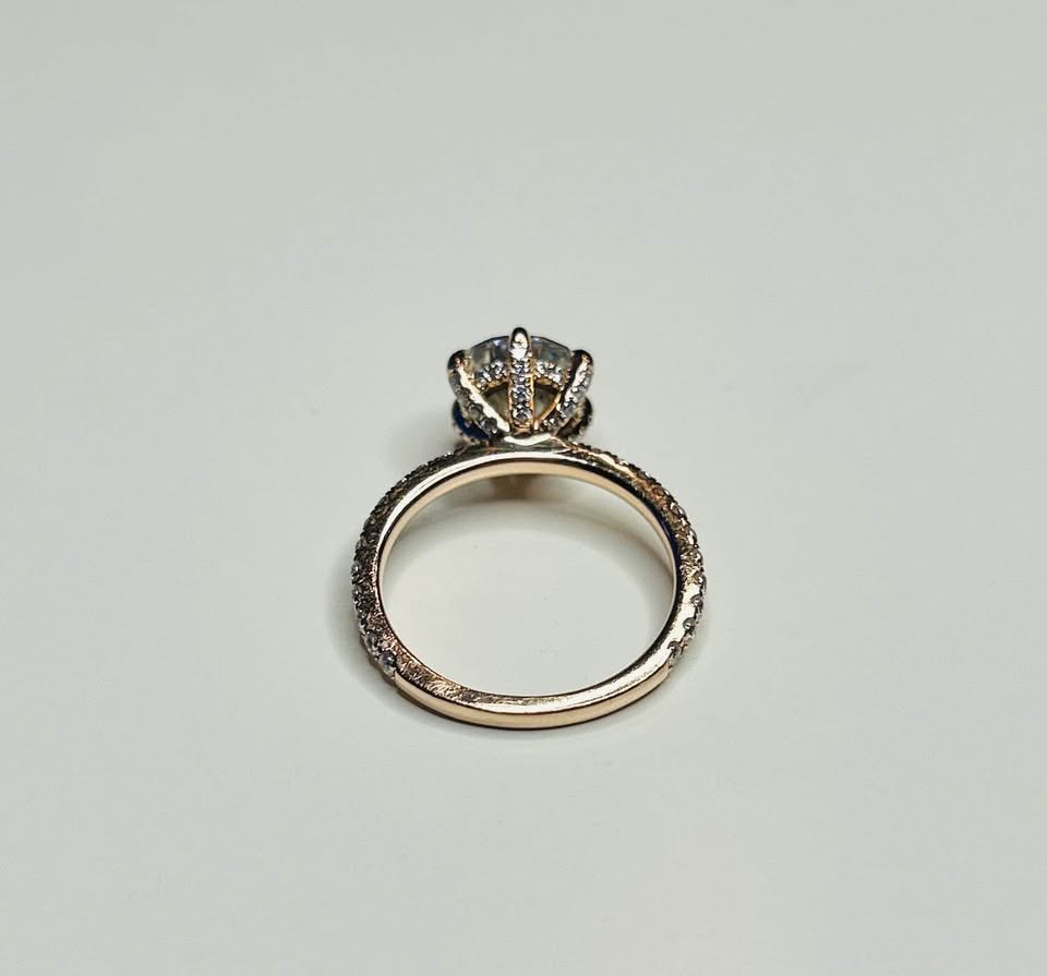 Moissanite Rose Gold Engagement Ring - photo 2