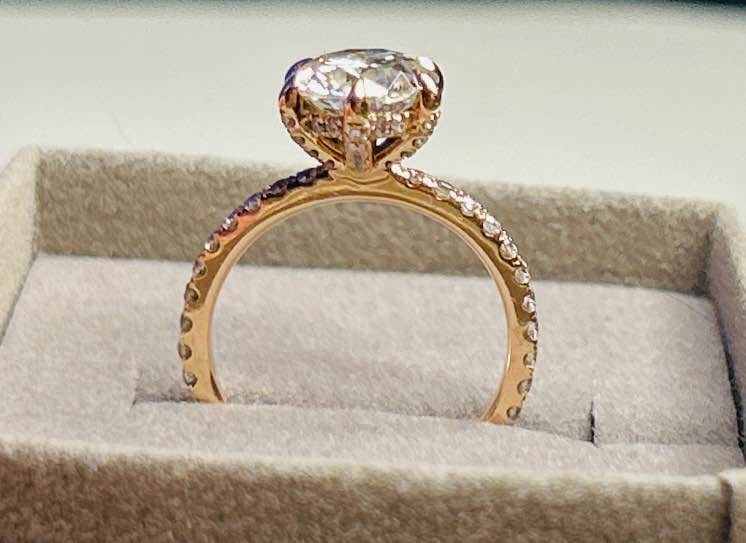 Moissanite Rose Gold Engagement Ring - photo 4