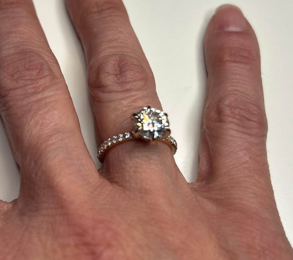 Moissanite Rose Gold Engagement Ring - photo 5