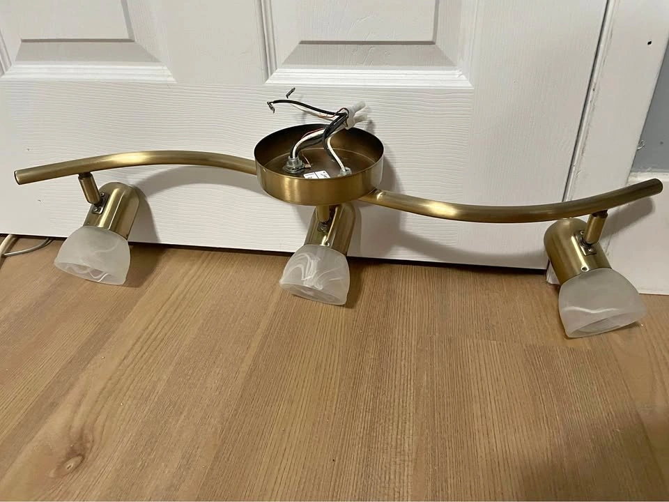 3-light Track Lighting, Gold, Ceiling Mount