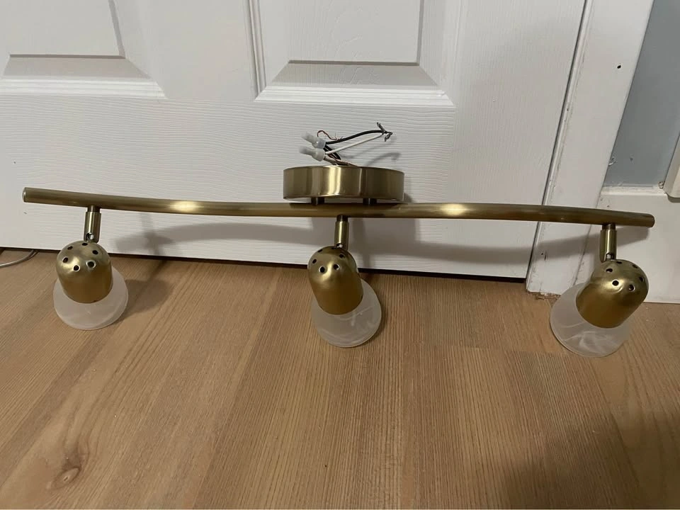 3-light Track Lighting, Gold, Ceiling Mount - photo 2