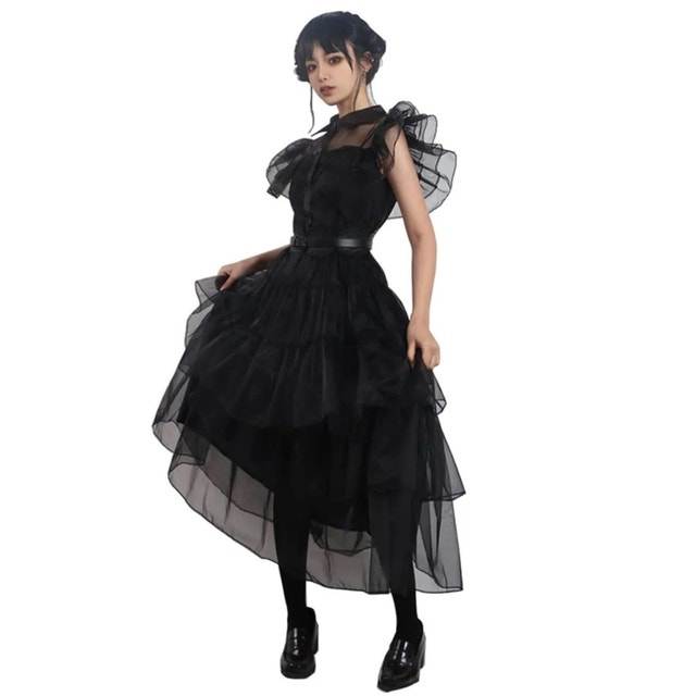 Brand New Wednesday Addams Kids Halloween Costume Size 7-8 - photo 2