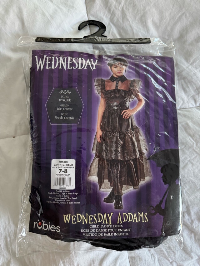 Brand New Wednesday Addams Kids Halloween Costume Size 7-8 - photo 4