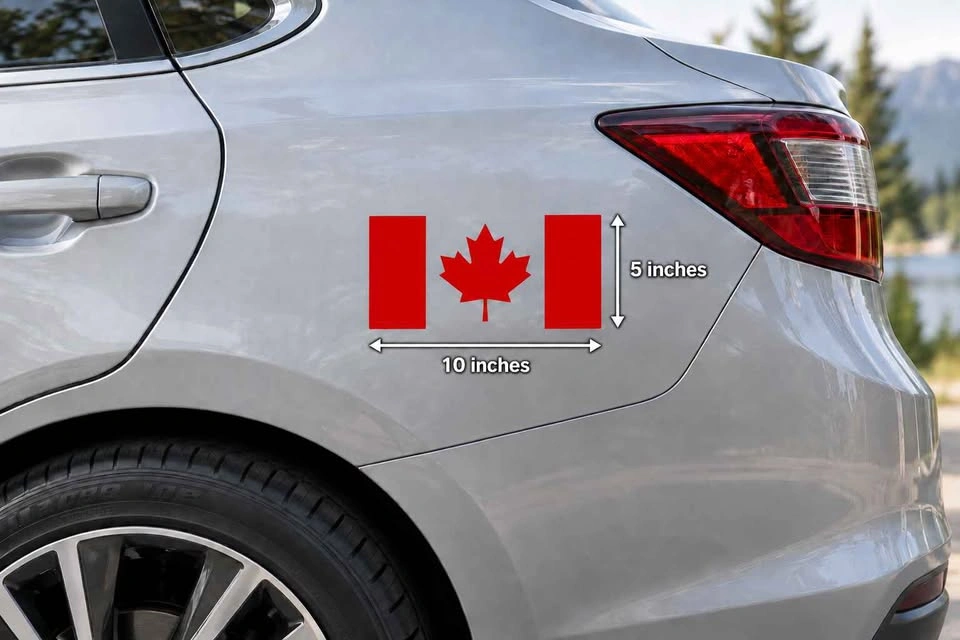 Canada Flag Car Decal 10 x 5 in