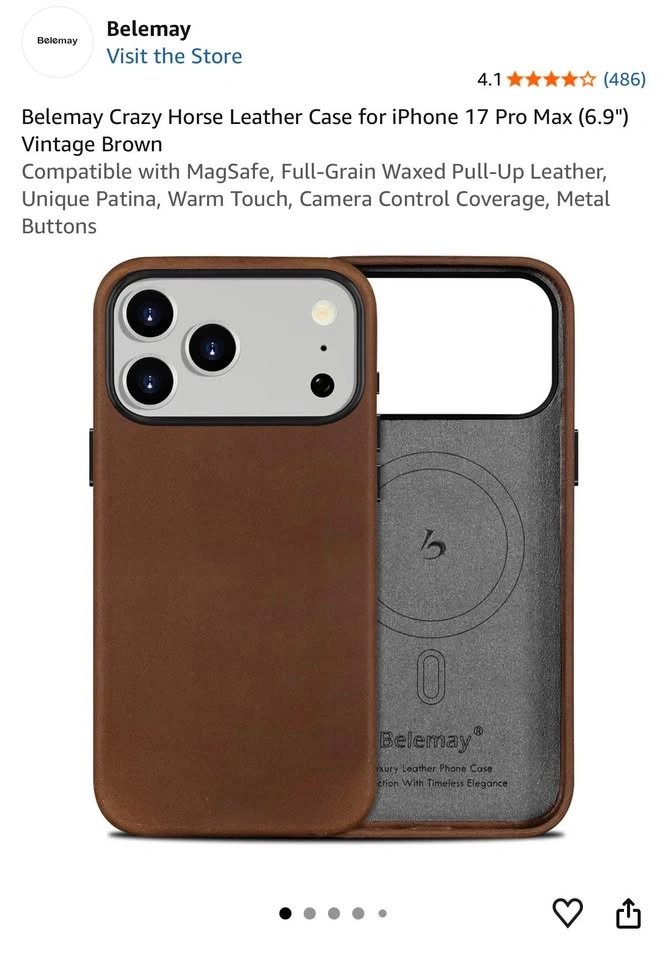 Belemay Horse Leather Case for iPhone 17/18 Pro Max - photo 3