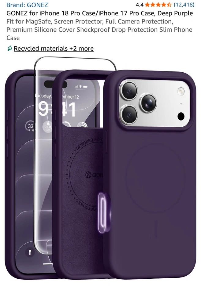 Liquid silicone case + Screen Protector for iPhone 18/17 Pro Max - photo 2