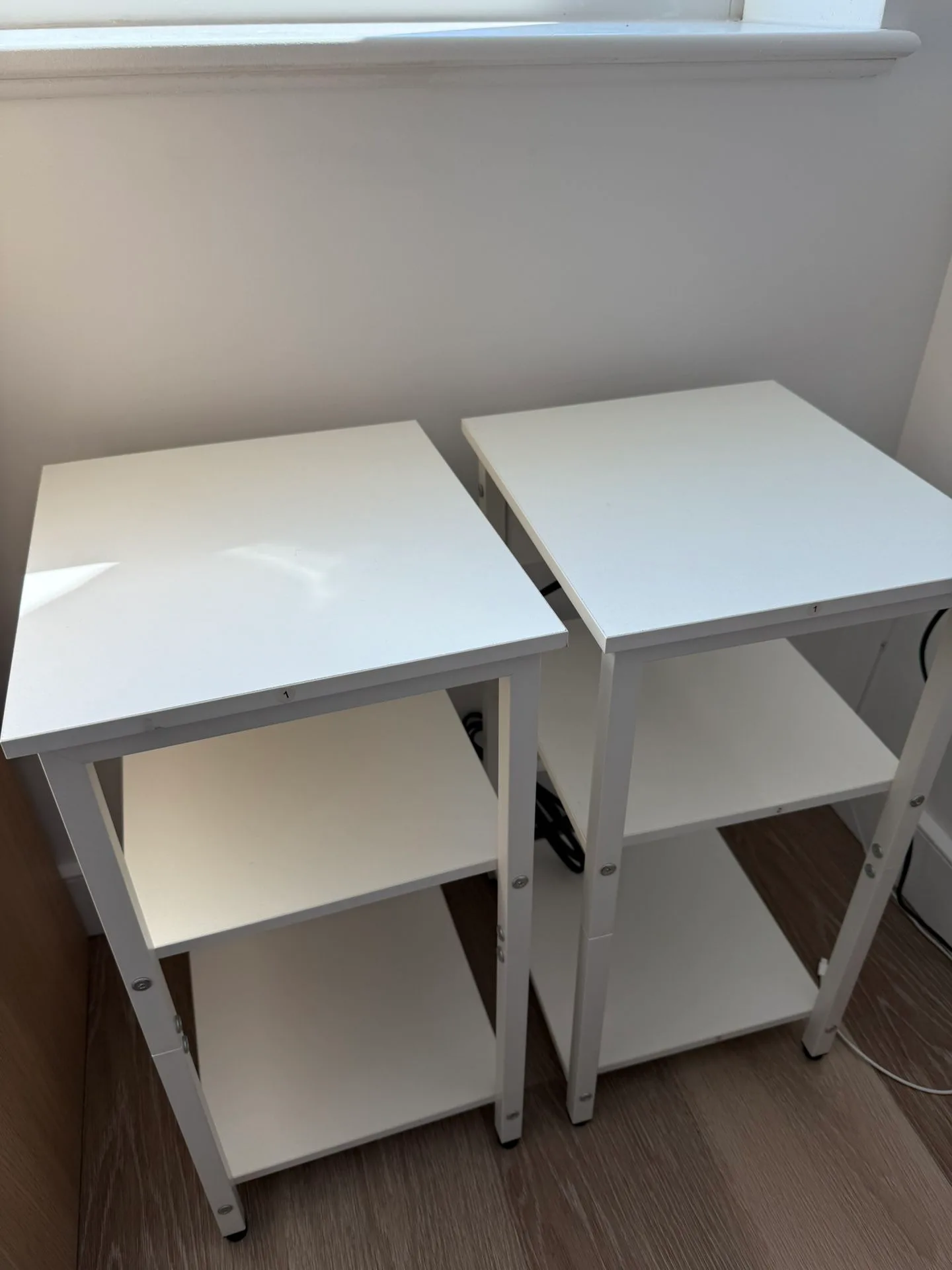 Set of 2 Nightstands with Outlets