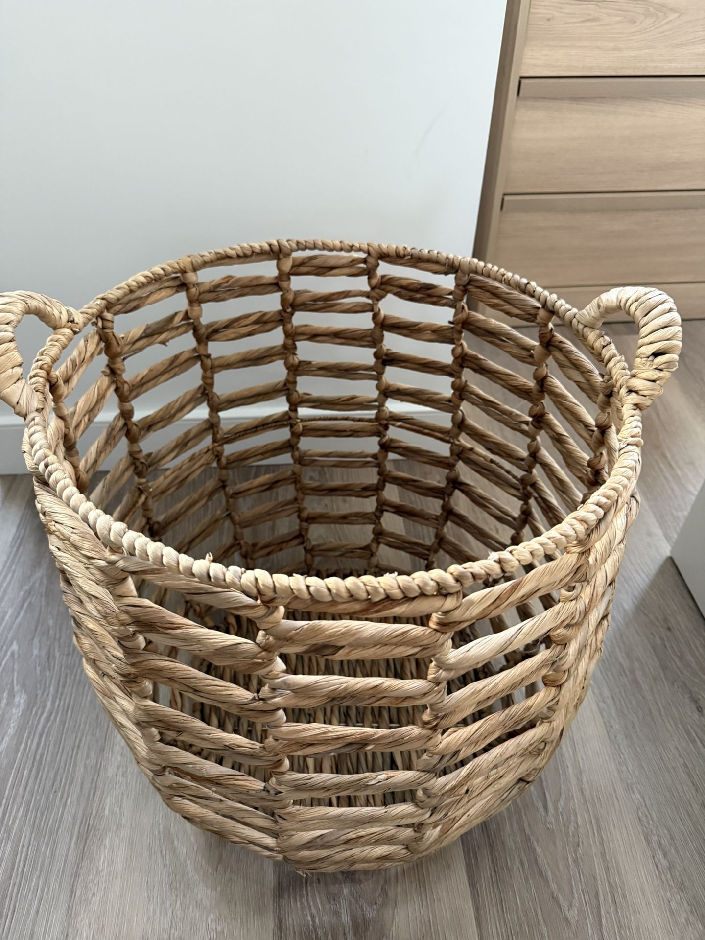 Natural Woven Storage Basket with Handles - photo 2