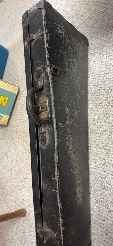 Violin & Vintage Coffin Style Original Black Hard Case - photo 2