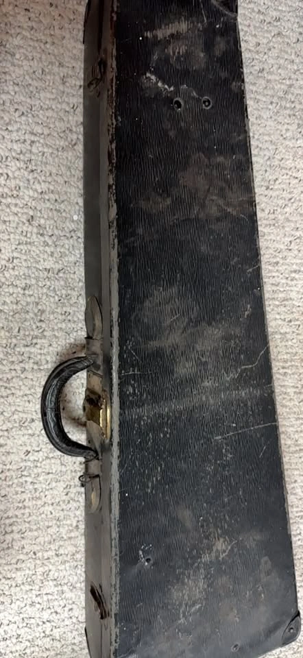 Violin & Vintage Coffin Style Original Black Hard Case - photo 4