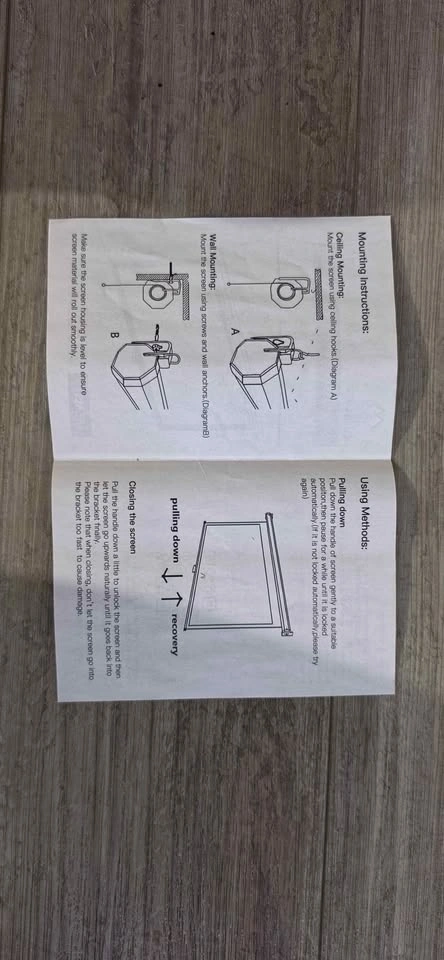 Manual Pull-Down Projector Screen - photo 3