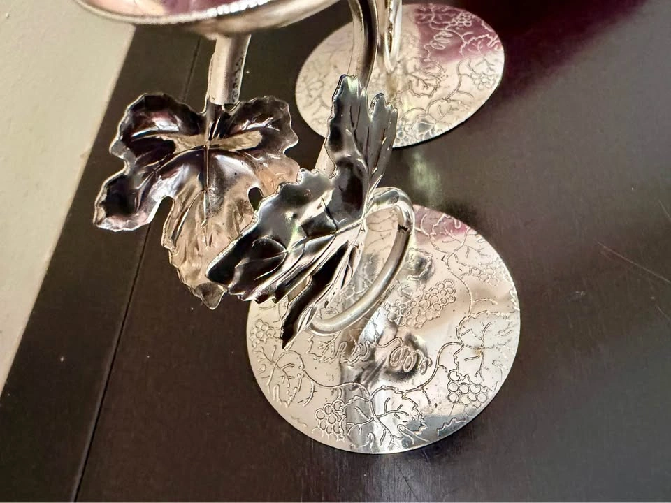 Vintage Bachhart W Germany Silver Plated Grapevine Candle Holder - photo 3