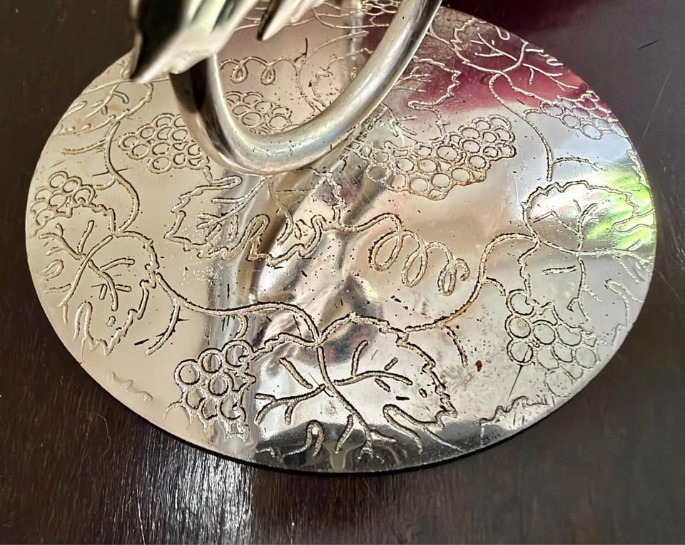 Vintage Bachhart W Germany Silver Plated Grapevine Candle Holder - photo 4