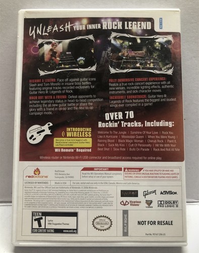 Guitar Hero 3 Legends Of Rock Nintendo Wii Complete w Manual - photo 2