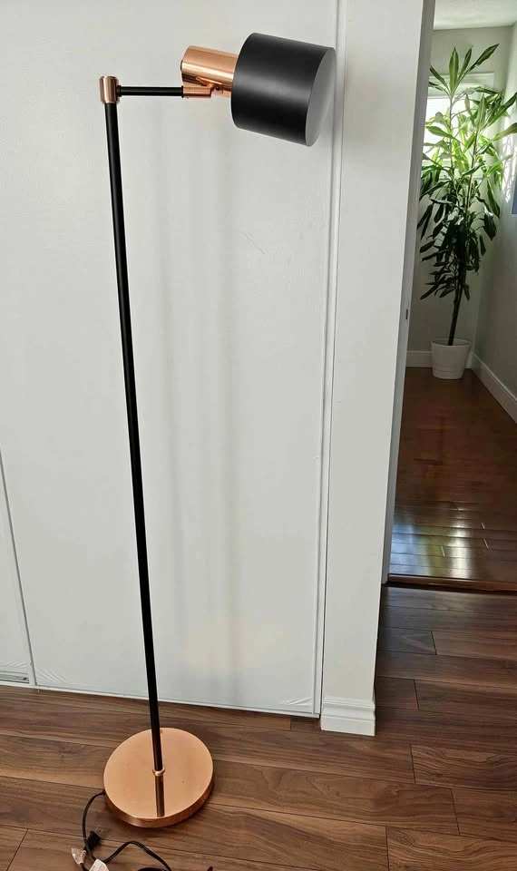 Rose Gold and Black Floor Lamp