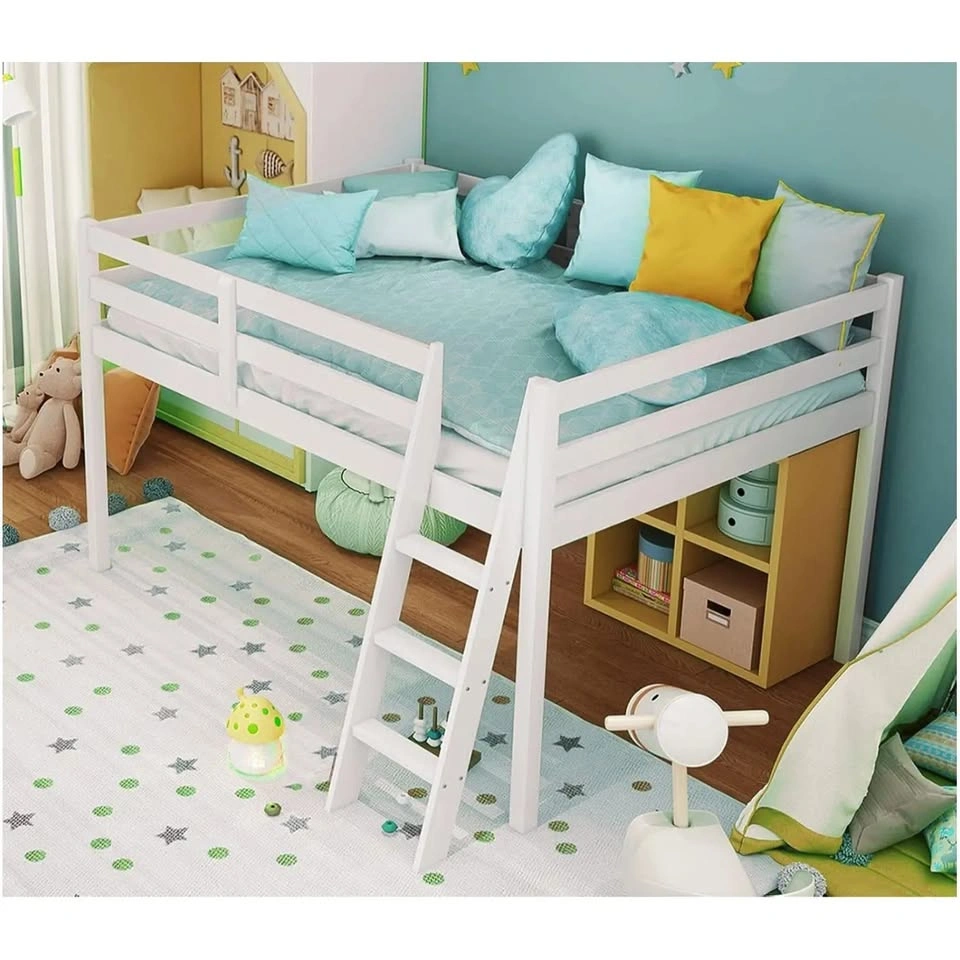 White Twin Size Pine Wood Loft Bed - photo 4