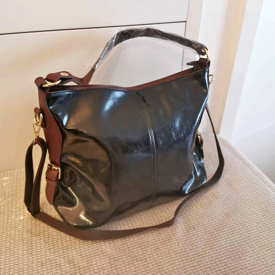 Like New Women's Large Glossy Black Bag