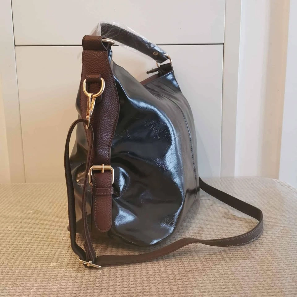 Like New Women's Large Glossy Black Bag - photo 2