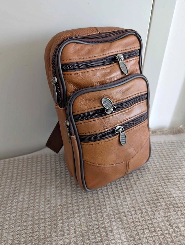 Brand New Women's Brown Leather Crossbody Bag