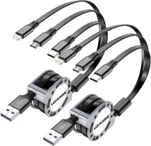 4 in 1 Multi Charging Cable [2Pack 4Ft] Retractable