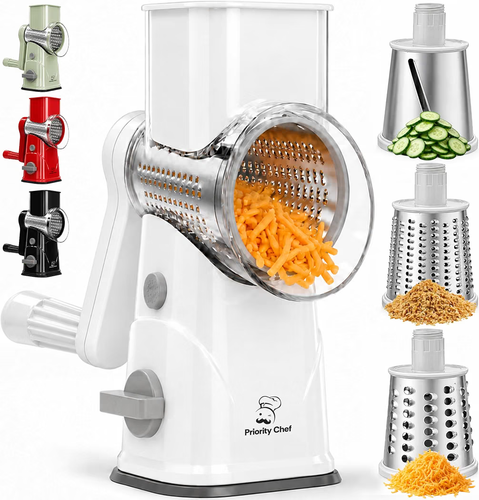 Rotary Cheese Grater Hand Crank with Upgraded Suction Base