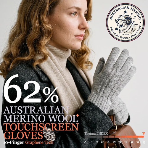 Merino Wool Winter Gloves for Women, 2 Pairs Touch Screen - photo 2