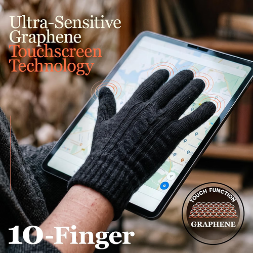 Merino Wool Winter Gloves for Women, 2 Pairs Touch Screen - photo 4