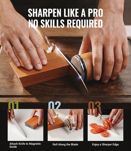 Rolling Knife Sharpener Kit, Magnetic Kitchen Knife Sharpener - photo 2