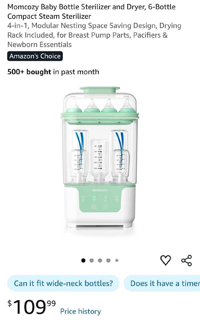 Momcozy Baby Bottle Sterilizer and Dryer