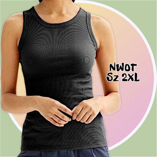 🤎 NWOT Ribbed Crewneck Tank Top Various Colors