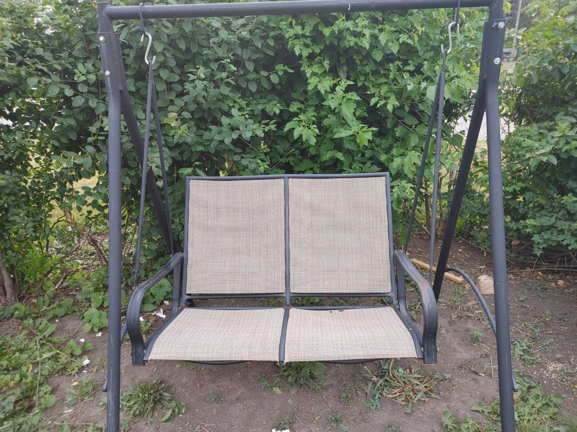 Outdoor Patio 2 Person Wicker Porch Swing - photo 2