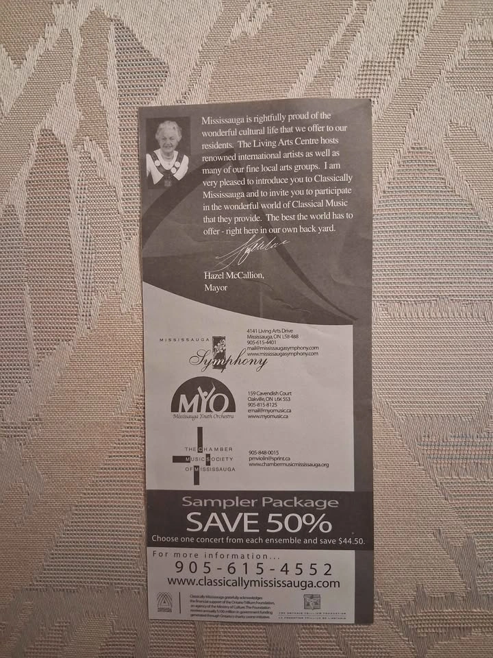 Vintage 2004 Mississauga Symphony & Youth Orchestra Flyer - photo 2