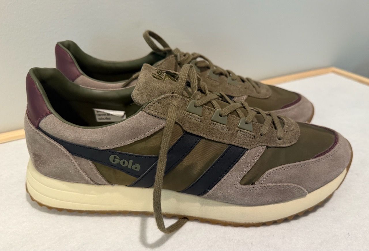 New Men’s SZ 12 Gola Retro Sneakers Olive Suede - photo 4
