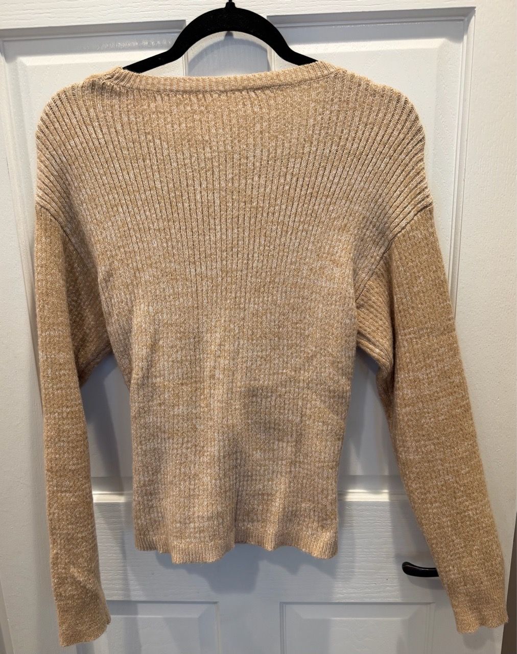 Women's Size 8/10 Wrap Front Knit Apricot Sweater - photo 4