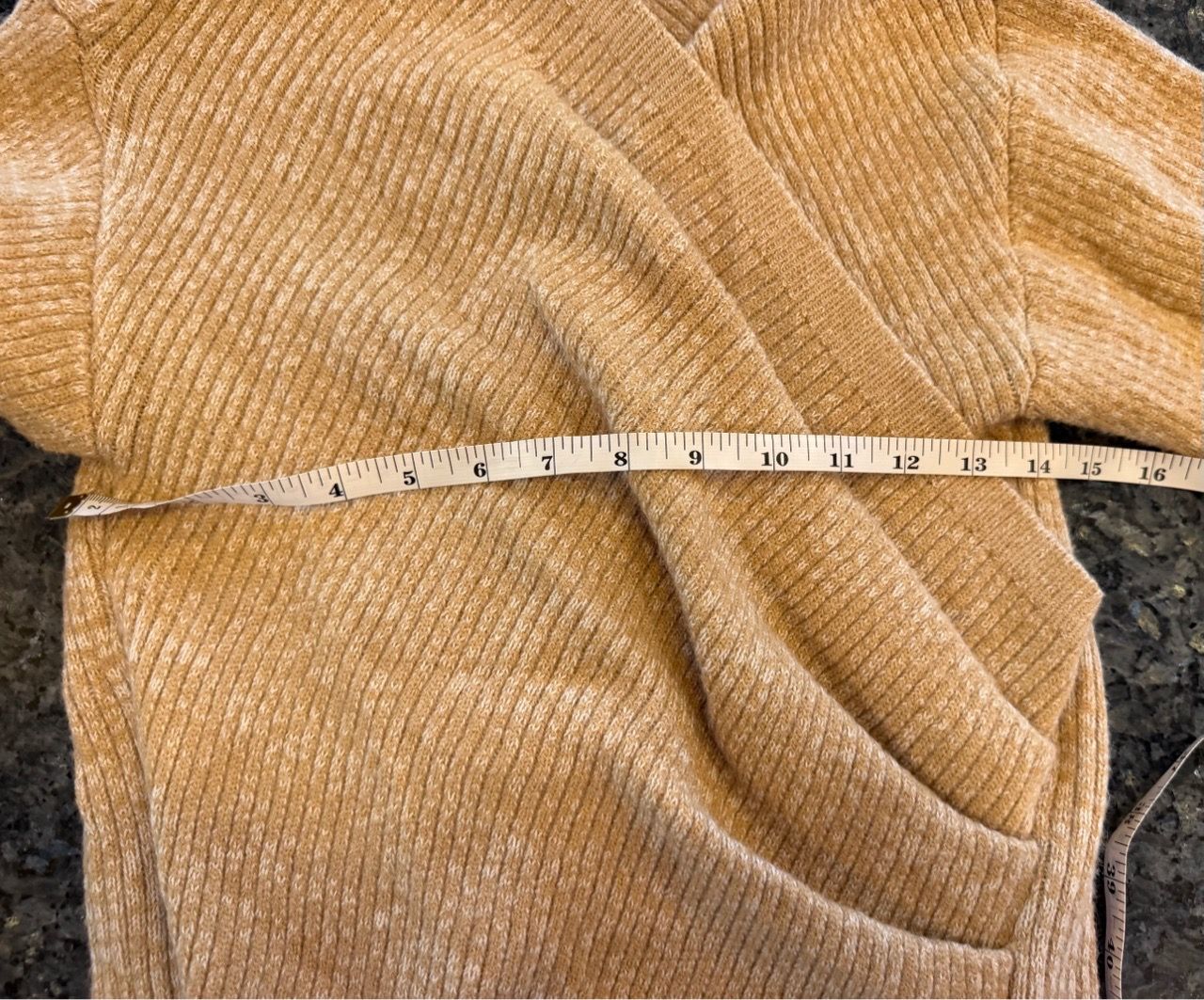 Women's Size 8/10 Wrap Front Knit Apricot Sweater - photo 5