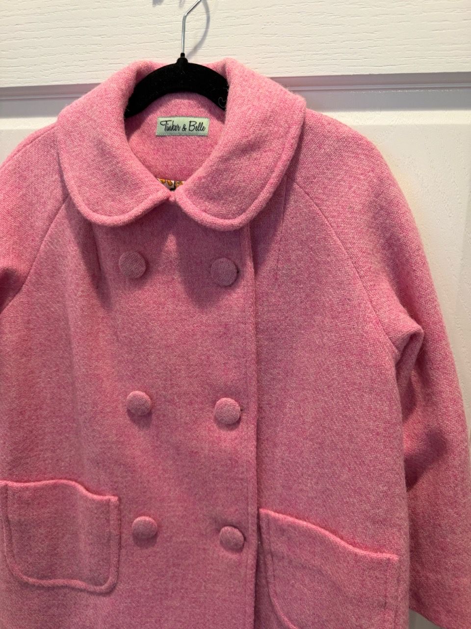 Little Girls Pink Double-Breasted Dress Coat - photo 5