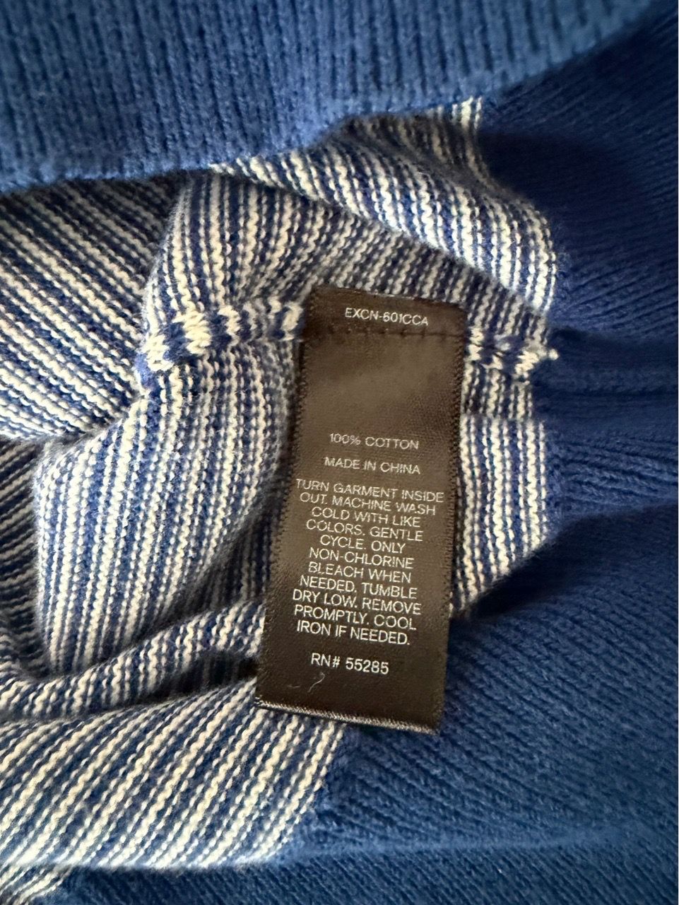 Men’s LG Express Blue & White Striped Crewneck Sweater - photo 4
