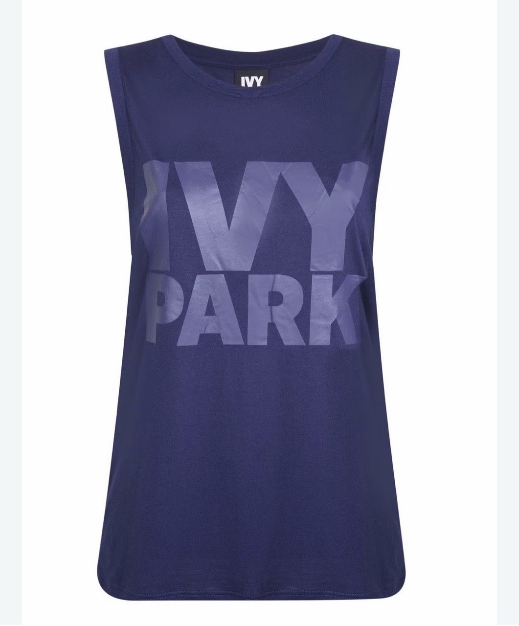 Women’s Large Beyoncé Tank “Ivy Park” Navy Logo Muscle Tank Top - photo 2