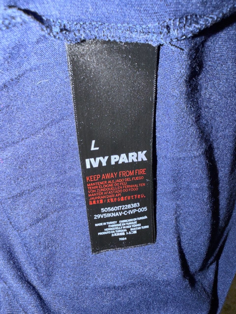 Women’s Large Beyoncé Tank “Ivy Park” Navy Logo Muscle Tank Top - photo 5