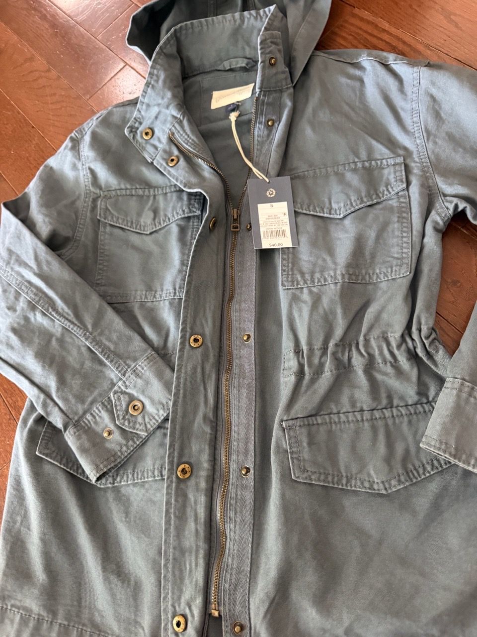 Women’s Universal Thread Slate Blue Size XS Hooded Utility Jacke - photo 3