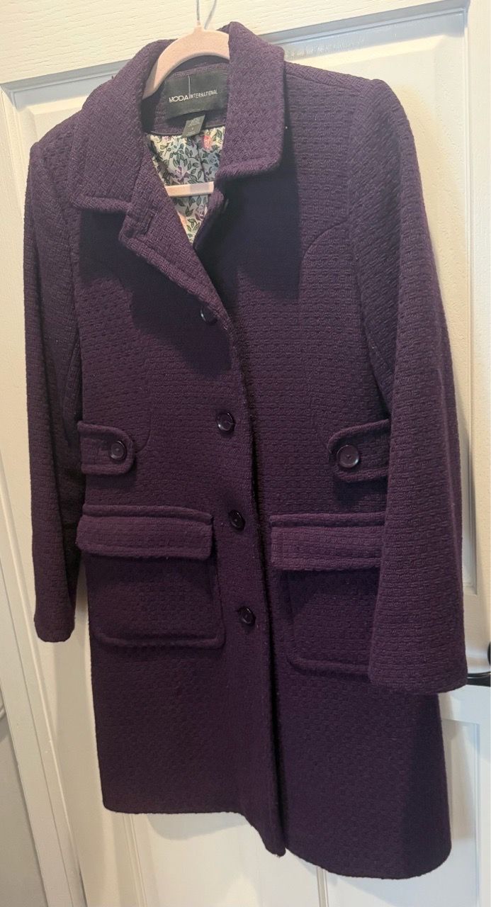Moda International Purple Wool Pea Coat - photo 4