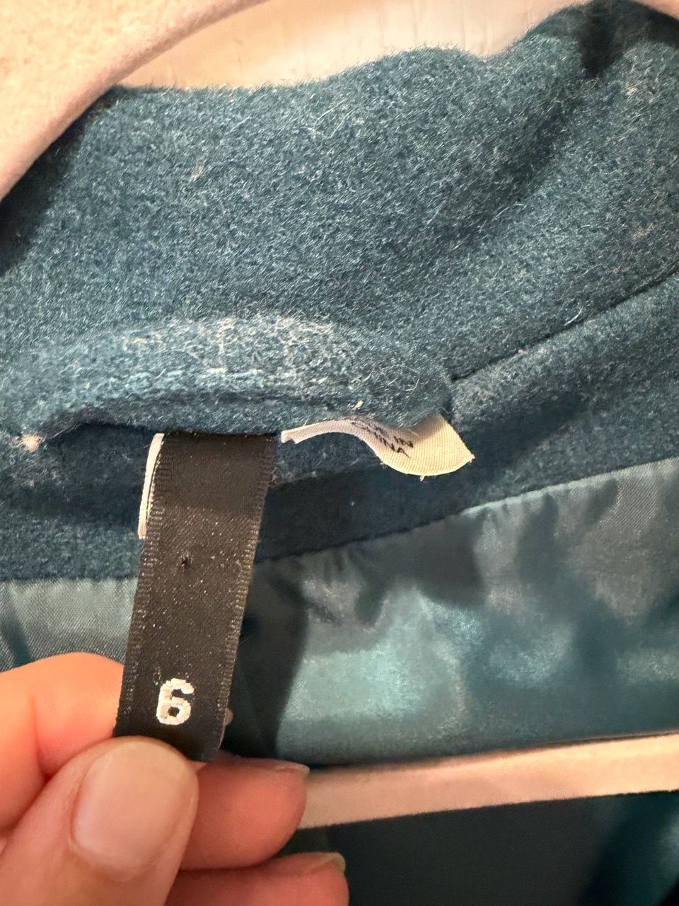 Women’s Size 6 Teal Double-Breasted Wool-Blend Pea Coat - photo 2